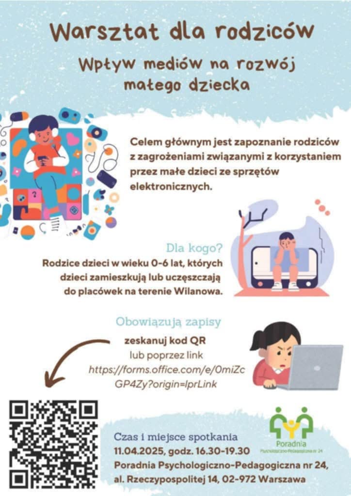 Zdjęcie do wpisu: WARSZTATY DLA RODZICÓW – WPŁYW MEDIÓW