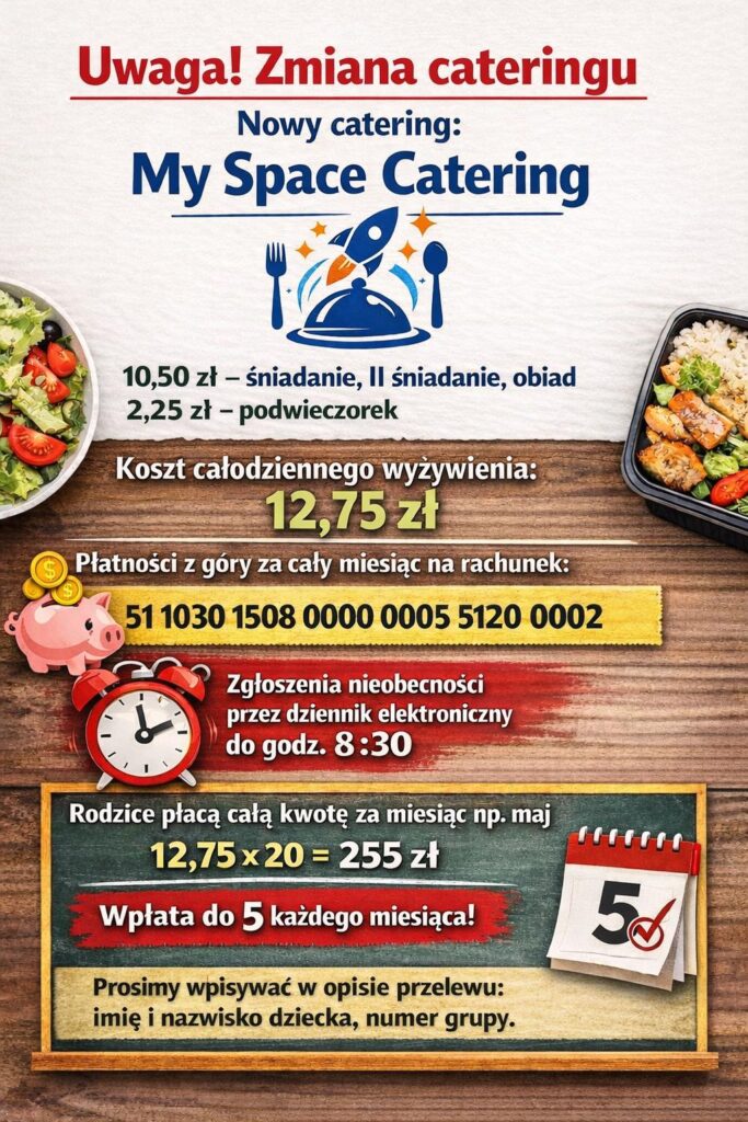 Zdjęcie do wpisu: Uwaga! Zmiana cateringu